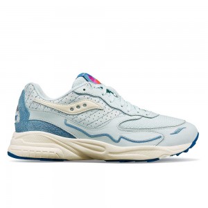 Saucony 3D Grid Hurricane Chromatic Bleu Clair | 27618-BYXR