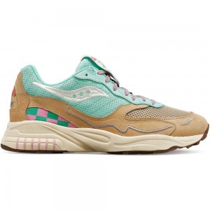 Saucony 3D Grid Hurricane Earth Citizen Turquoise Grise | 32976-WTIA