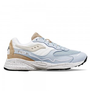 Saucony 3D Grid Hurricane Premium Bleu Clair Blanche | 83904-ACMN