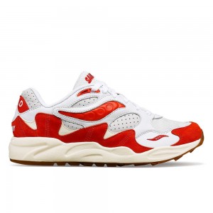 Saucony Grid Shadow 2 Ivy Prep Blanche Rouge | 18376-TWYA