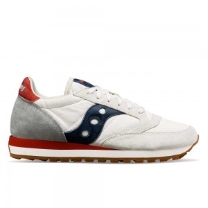 Saucony Jazz Original Stonewash Blanche Bleu Marine | 59123-OYUG