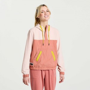 Saucony Rested Anorak Rose | 56917-LEDQ