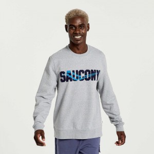 Saucony Rested Crewneck Grise Clair | 12759-HMKV