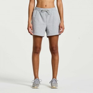 Saucony Rested Sweat Short Grise Clair | 12309-NXKA