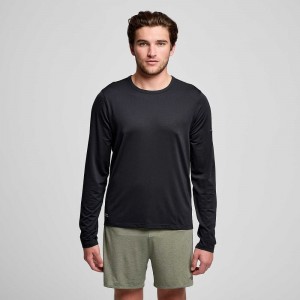 Saucony Stopwatch Long Sleeve Noir | 35276-ARKM