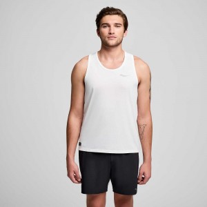 Saucony Stopwatch Singlet Blanche | 92430-CHNU