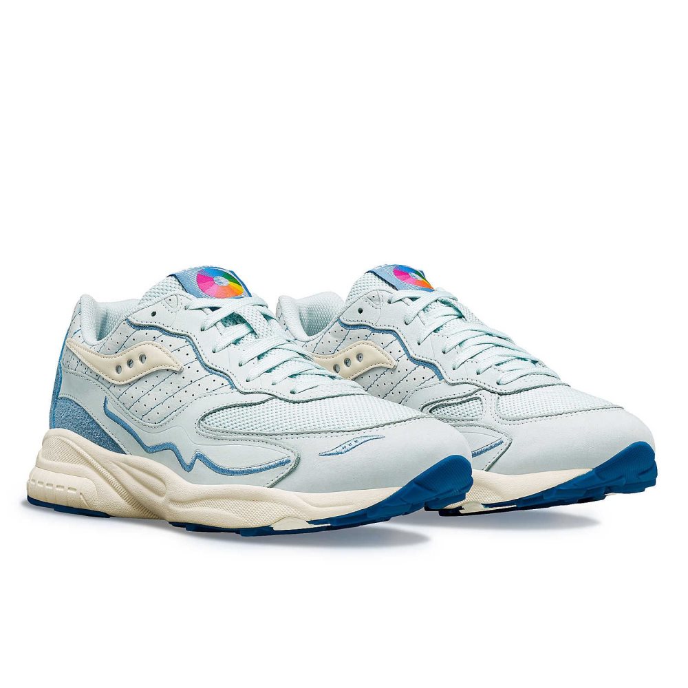 Saucony 3D Grid Hurricane Chromatic Bleu Clair | 10263-EGBV