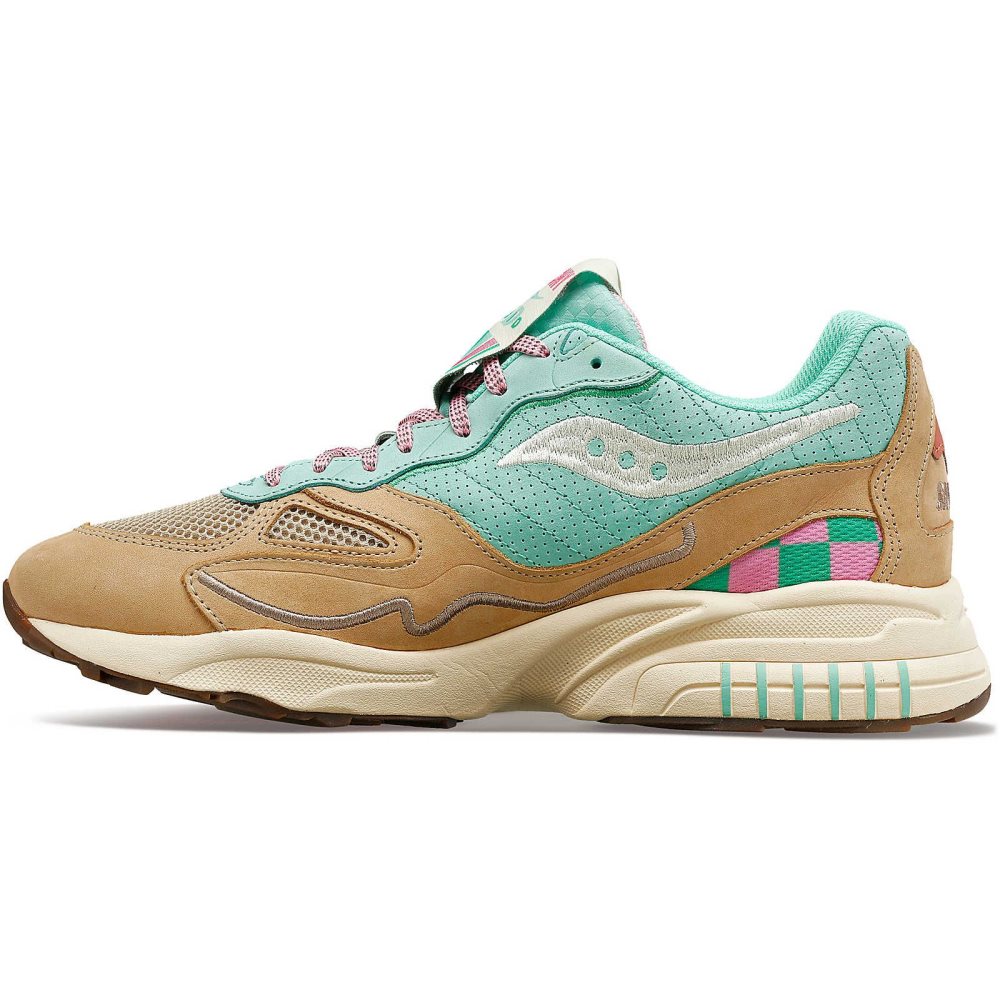 Saucony 3D Grid Hurricane Earth Citizen Turquoise Grise | 42713-XKAH