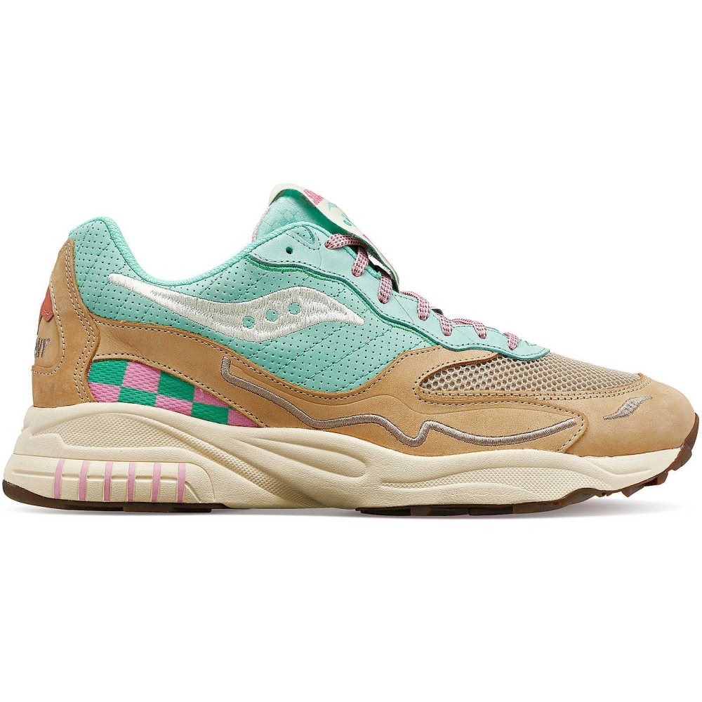 Saucony 3D Grid Hurricane Earth Citizen Turquoise Grise | 42713-XKAH