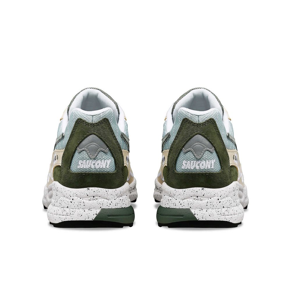 Saucony 3D Grid Hurricane Premium Beige Vert | 34789-PJVE