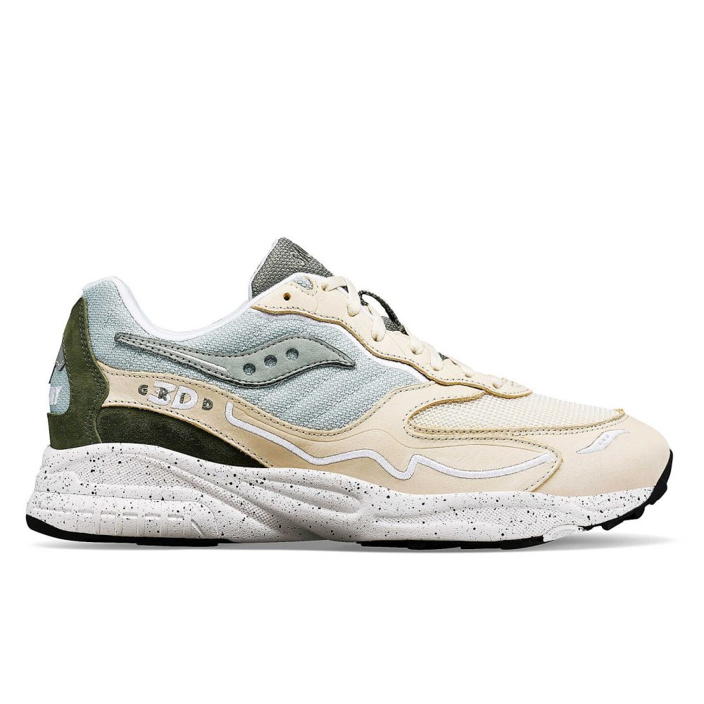 Saucony 3D Grid Hurricane Premium Beige Vert | 34789-PJVE