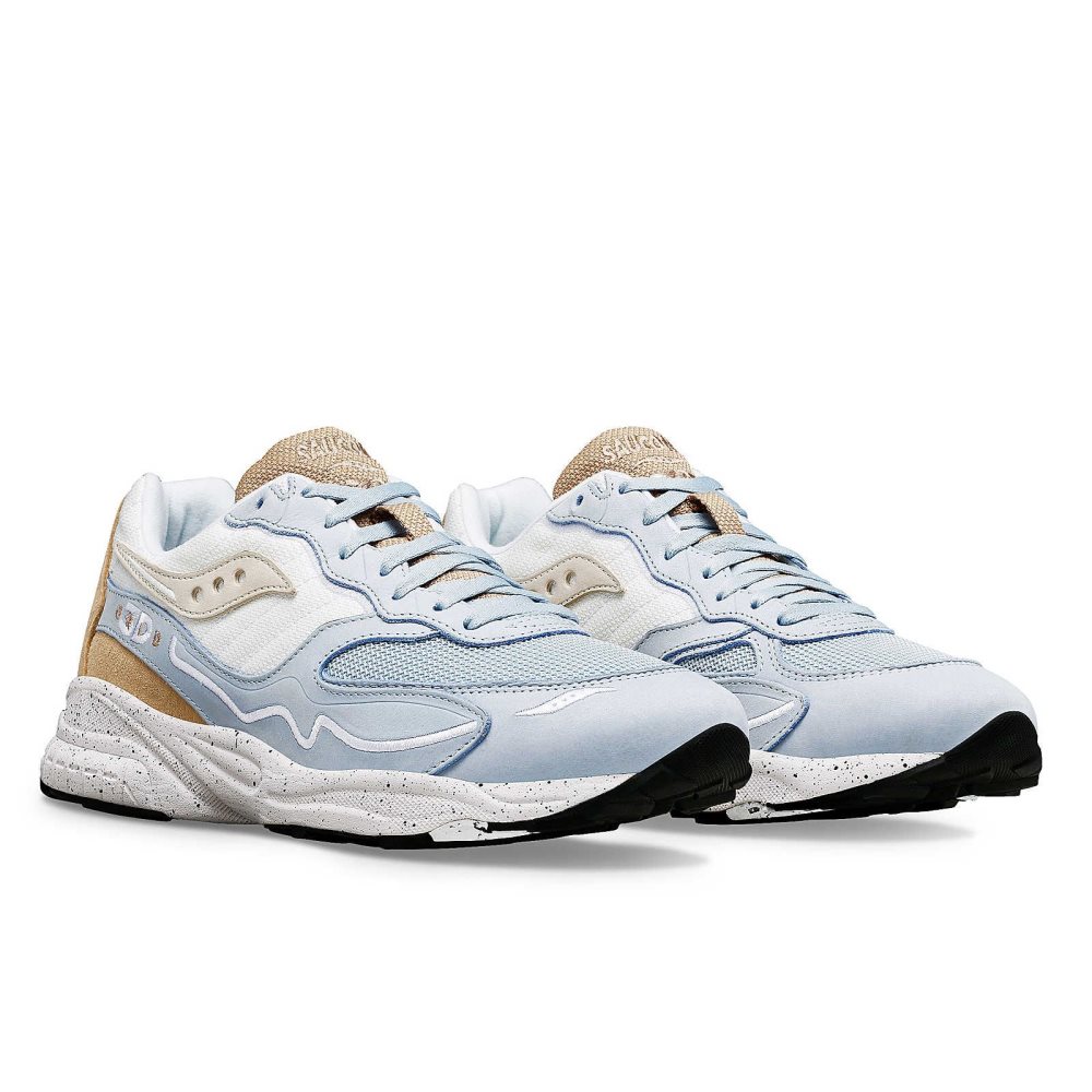 Saucony 3D Grid Hurricane Premium Bleu Clair Blanche | 83904-ACMN