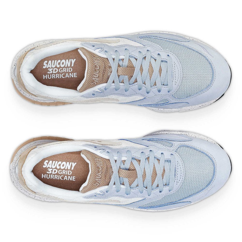 Saucony 3D Grid Hurricane Premium Bleu Clair Blanche | 83904-ACMN