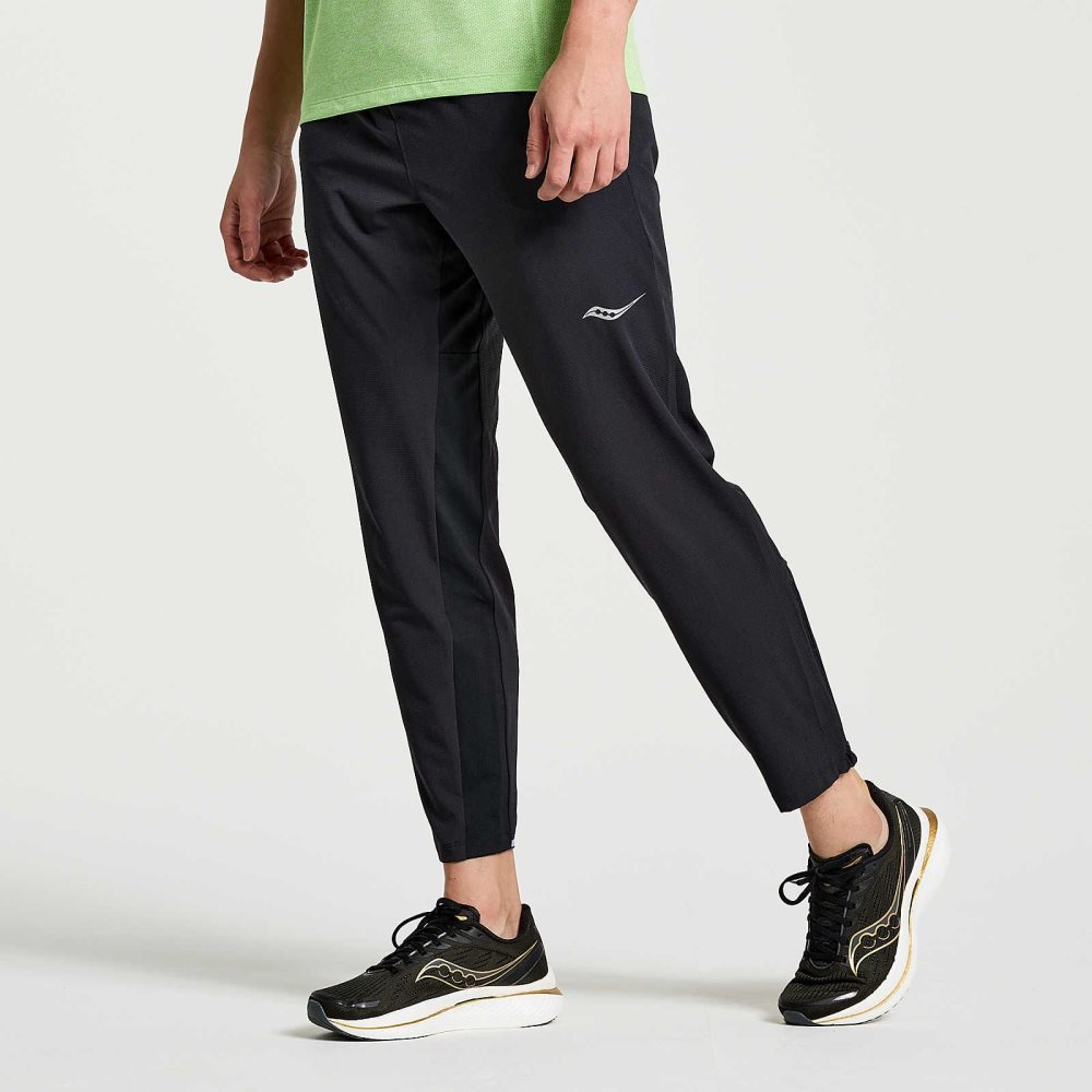 Saucony Boston Woven Pant Noir | 42715-CLHD