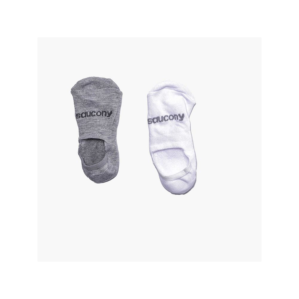 Saucony Cushioned Invisible Liner 8-Pack Blanche Grise | 93657-OYJF