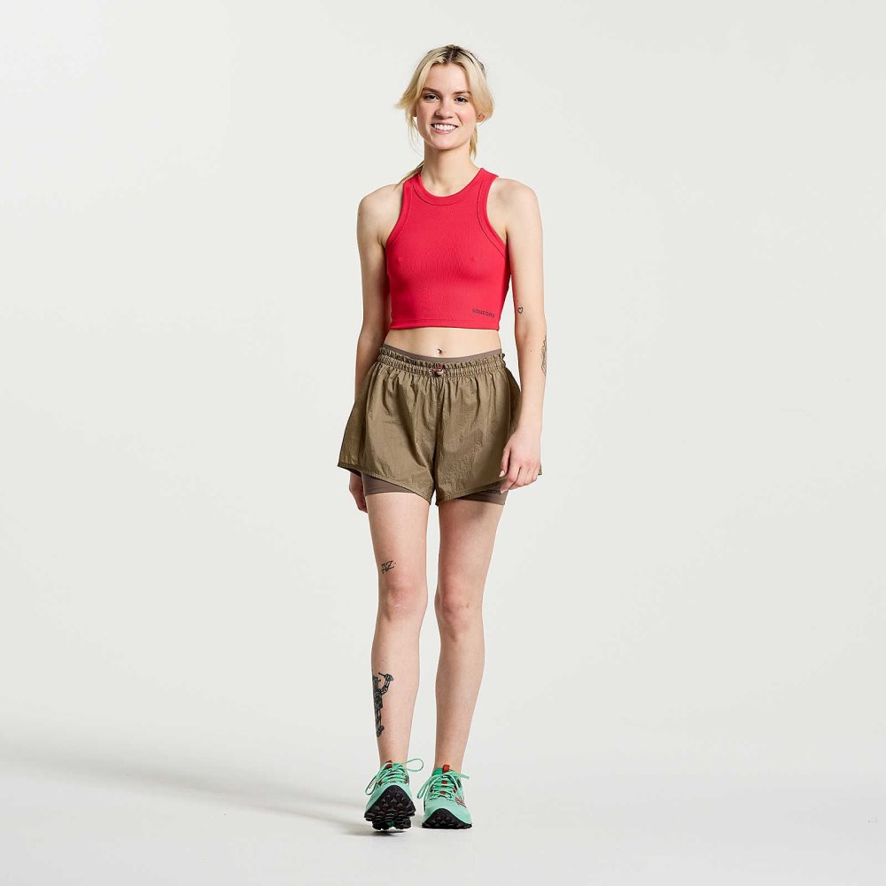 Saucony Elevate Crop Top Rose | 76195-WLAR