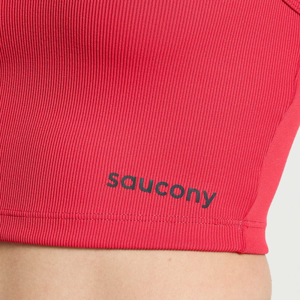 Saucony Elevate Crop Top Rose | 76195-WLAR