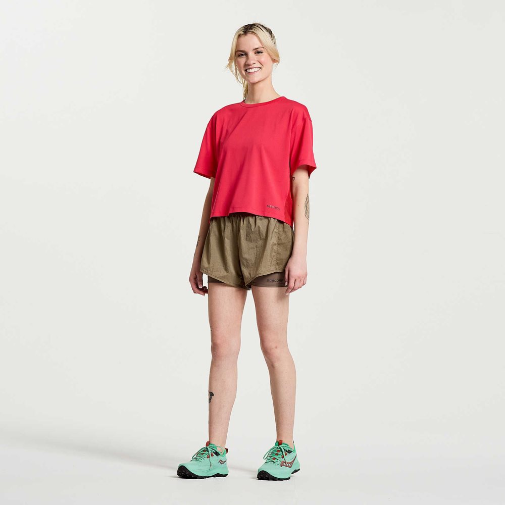 Saucony Elevate Short Sleeve Rose | 12654-FEHU