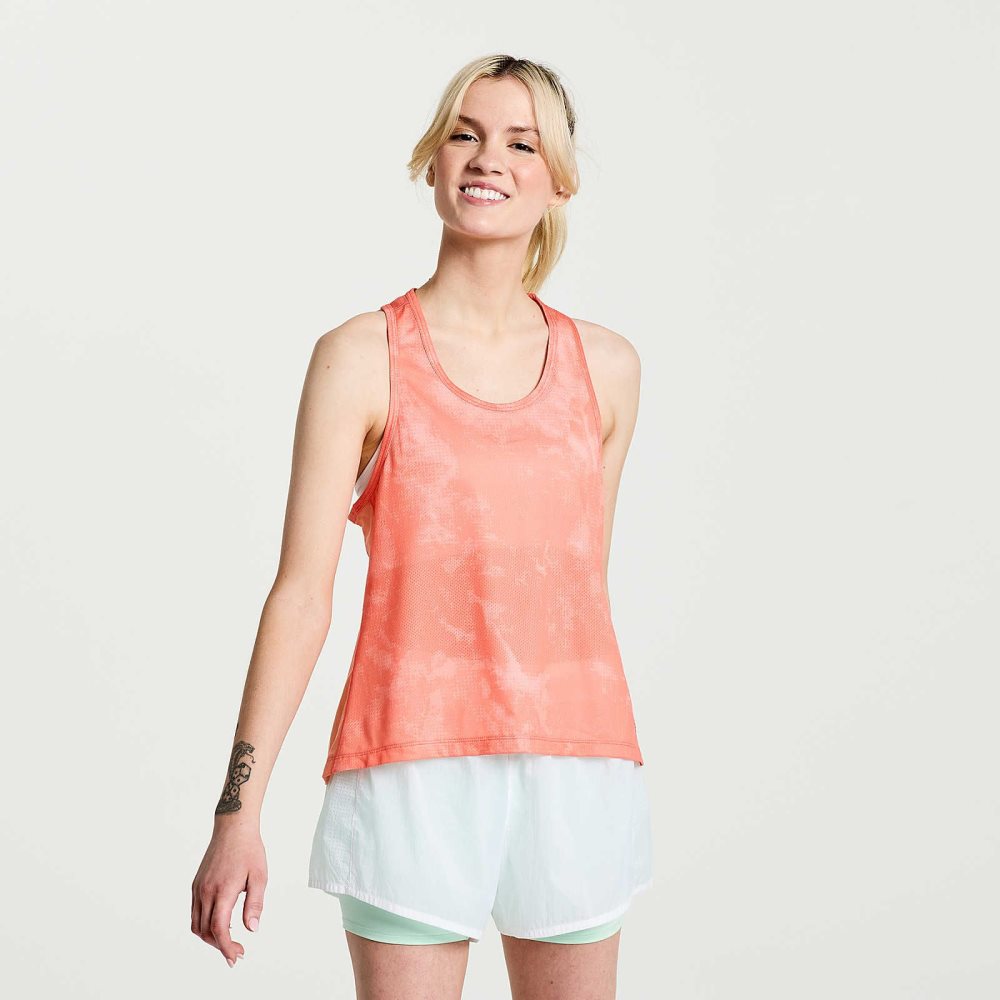 Saucony Elevate Tank Top Zenith Tie-Dye Print | 20493-AVXL