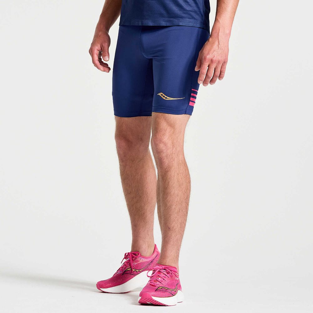 Saucony Elite Tight Short Sodalite | 92534-WYQU