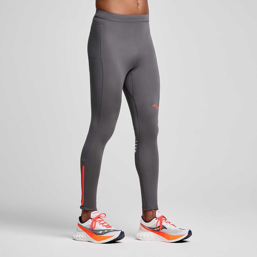 Saucony Endorphin Fortify Tight Grise | 30754-ILYX