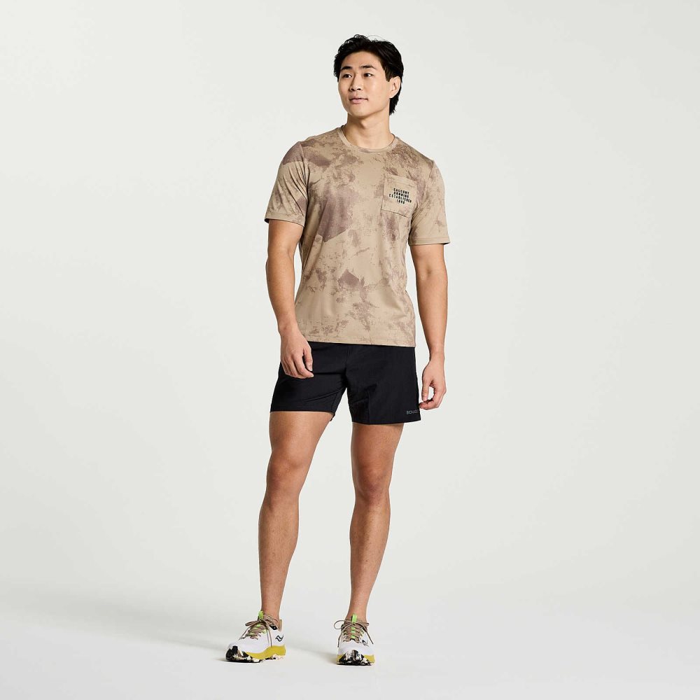 Saucony Explorer Short Sleeve Bleu Grise | 39524-HPLN