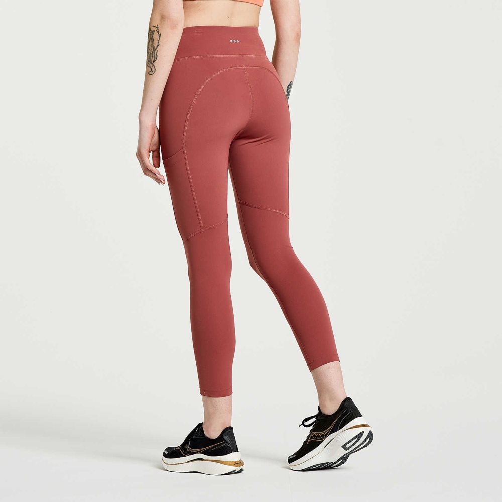 Saucony Fortify Crop Tight Apple Butter | 65931-KYIU