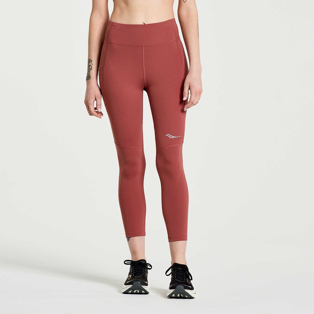 Saucony Fortify Crop Tight Apple Butter | 65931-KYIU