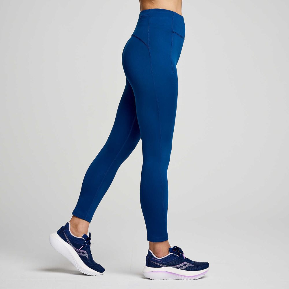 Saucony Fortify Crop Tight Indigo | 62390-OKNP