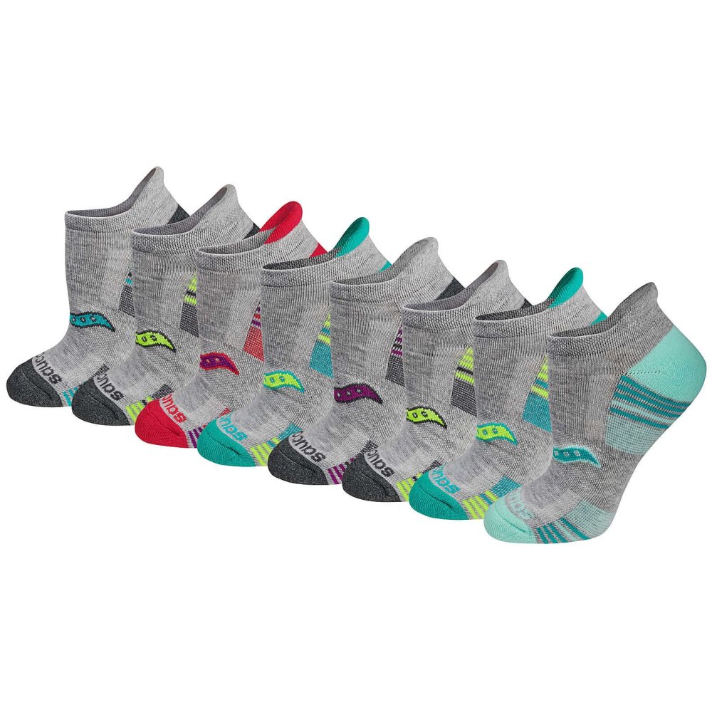 Saucony Glory Performance No Show Tab 8-Pack Socks Grise | 72581-HTRL