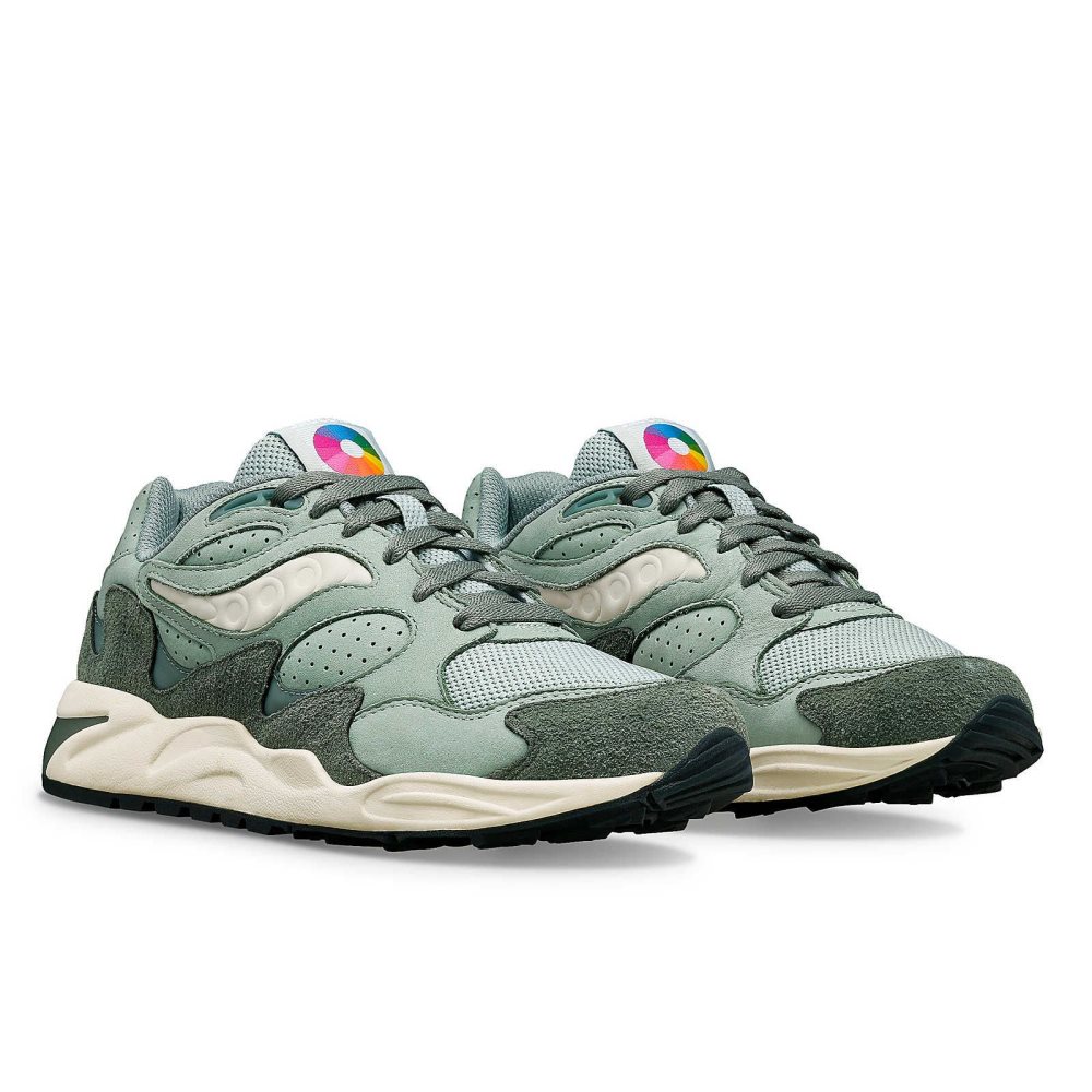 Saucony Grid Shadow 2 Chromatic Vert Olive | 36970-HUZE