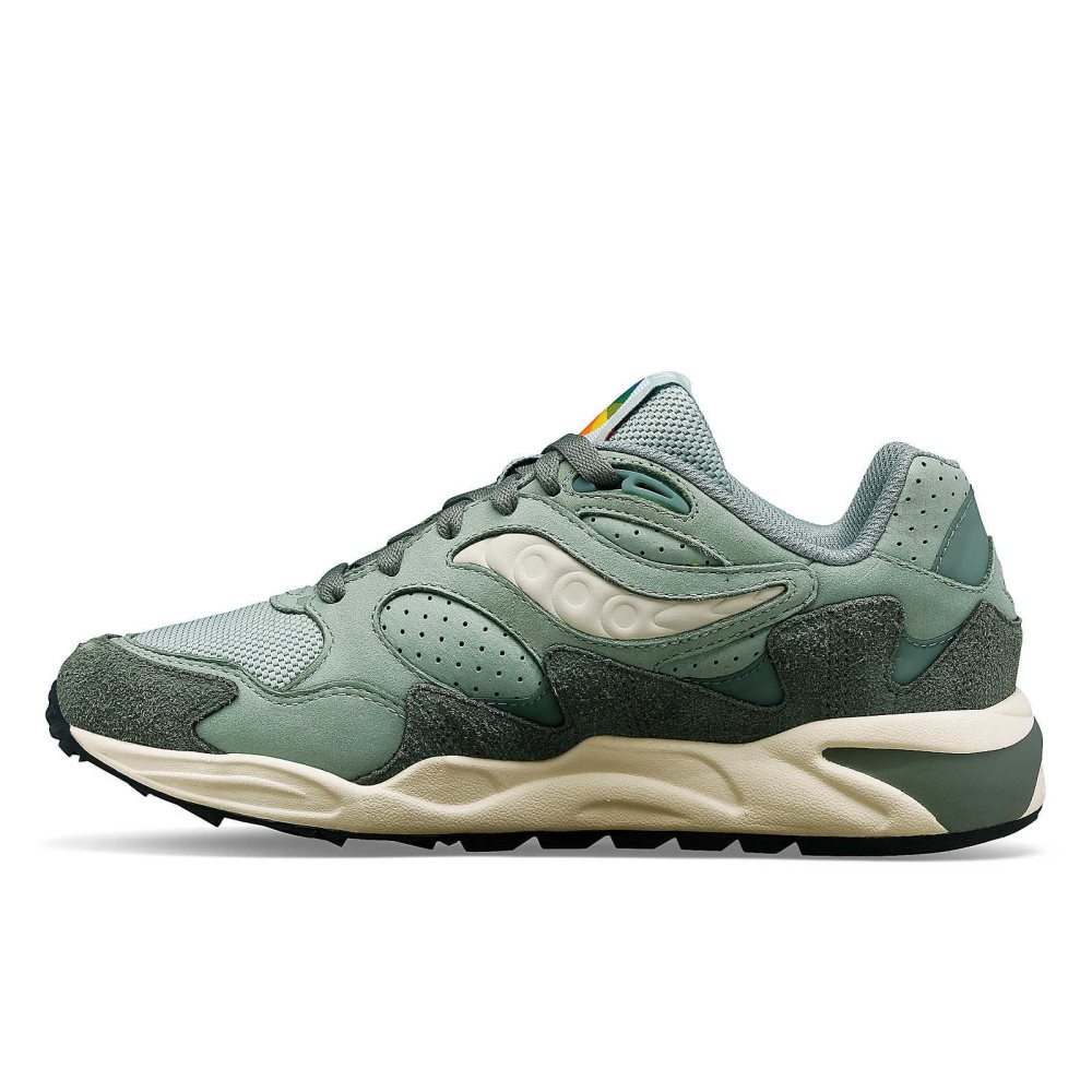 Saucony Grid Shadow 2 Chromatic Vert Olive | 36970-HUZE