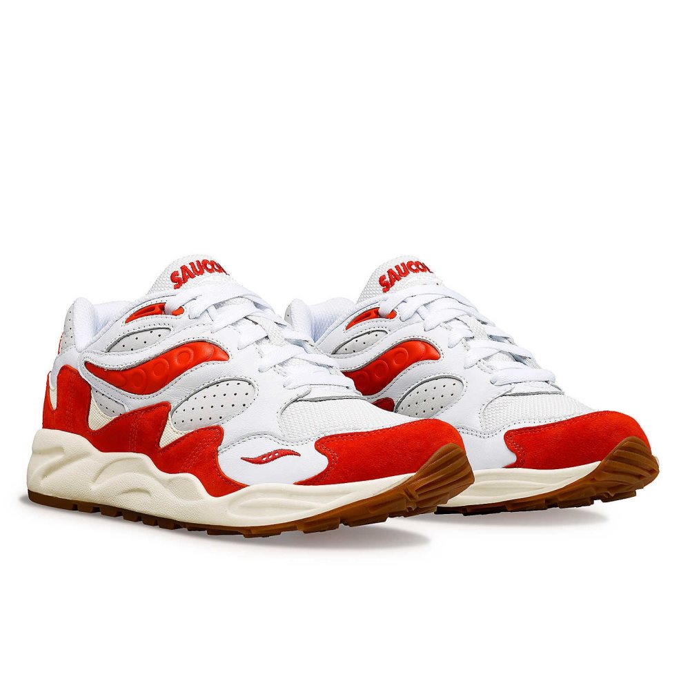 Saucony Grid Shadow 2 Ivy Prep Blanche Rouge | 18376-TWYA