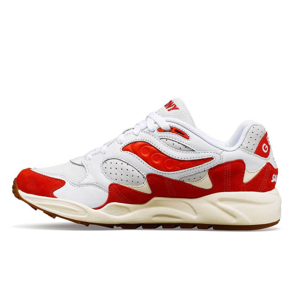 Saucony Grid Shadow 2 Ivy Prep Blanche Rouge | 18376-TWYA