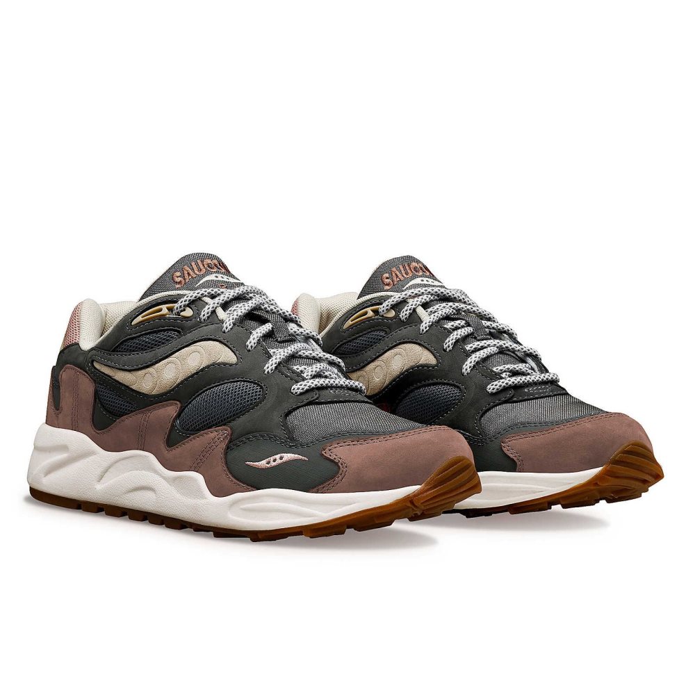 Saucony Grid Shadow 2 Secure Grise Marron | 67253-MOER