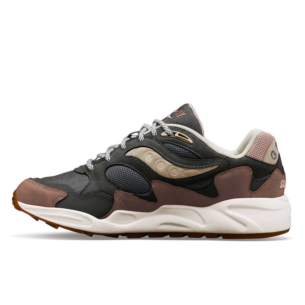 Saucony Grid Shadow 2 Secure Grise Marron | 67253-MOER