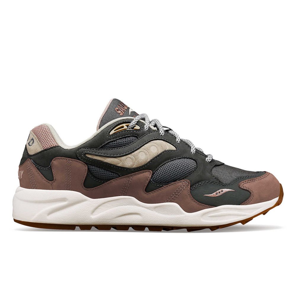 Saucony Grid Shadow 2 Secure Grise Marron | 67253-MOER