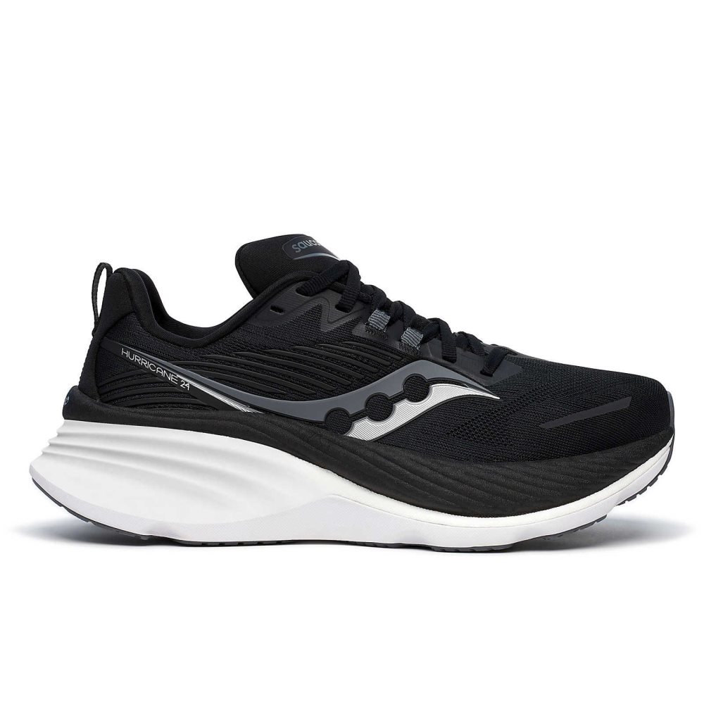 Saucony Hurricane 24 Wide Noir Grise Foncé | 25781-SJMD