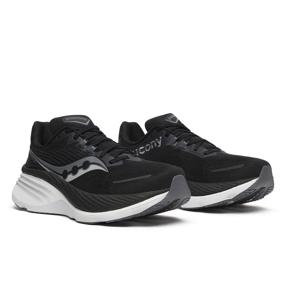 Saucony Hurricane 24 Wide Noir Grise Foncé | 79631-BKQN