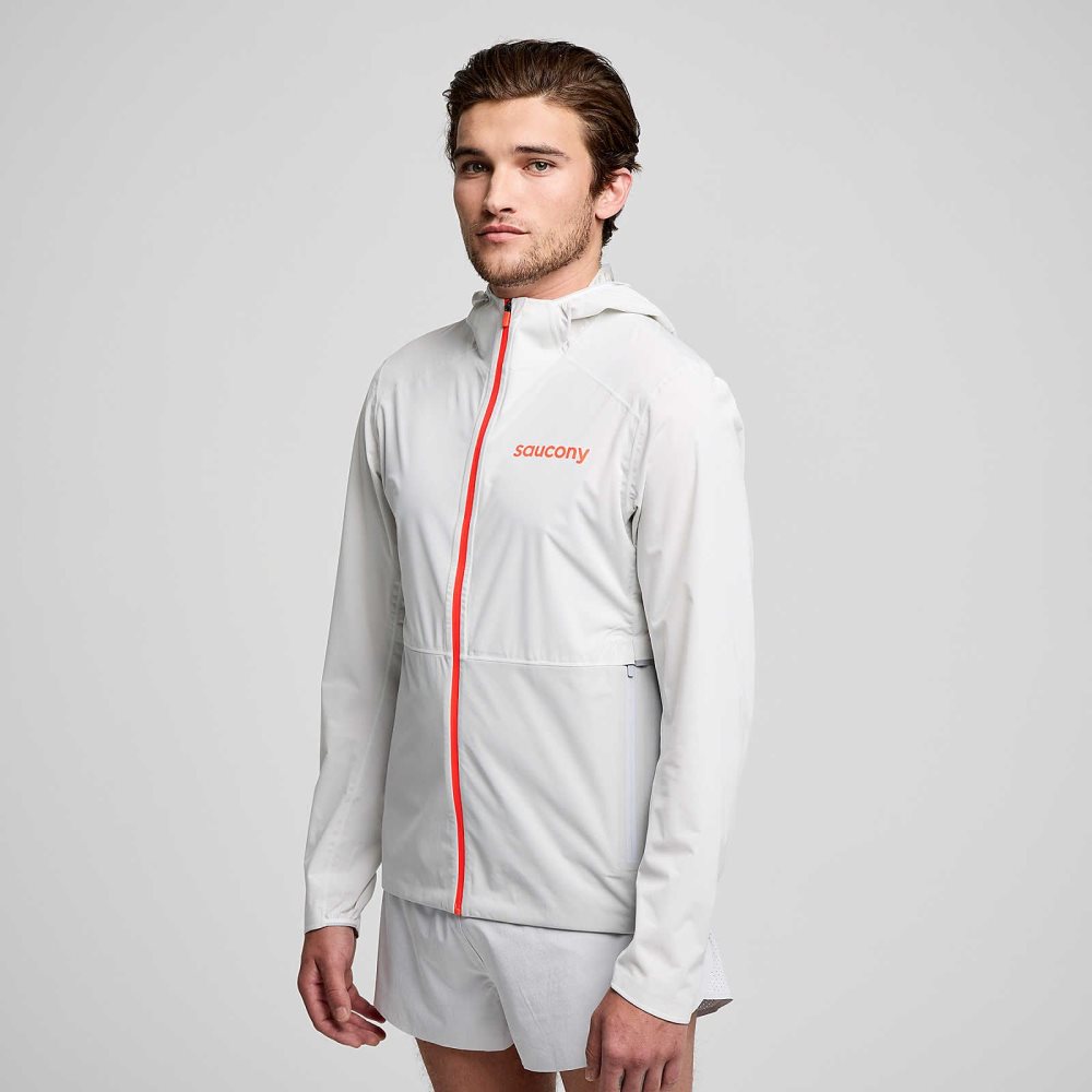 Saucony Hurricane Waterproof Jacket Cloud | 69714-HGIK