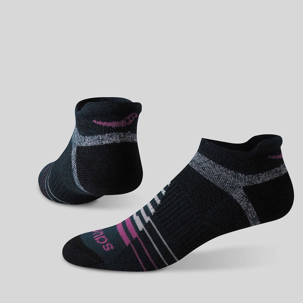 Saucony Inferno Merino Wool Blend No Show 3-Pack Sock Rose | 15270-KISY