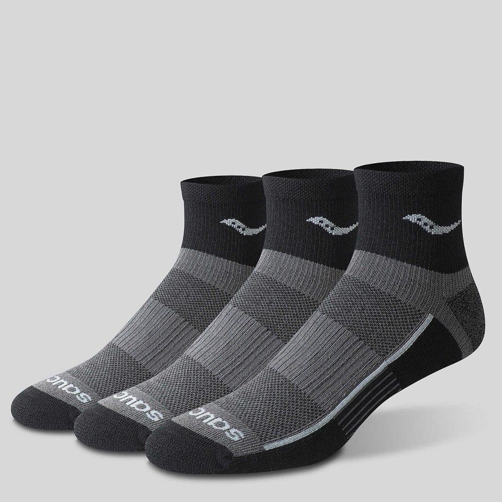 Saucony Inferno Quarter 3-Pack Socks Noir | 96134-CKLO