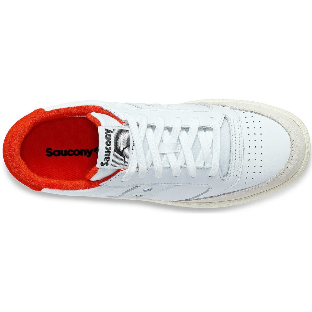 Saucony Jazz Court Athletic Blanche Rouge | 59186-FQPW