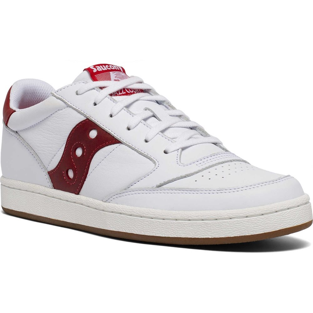 Saucony Jazz Court Blanche Rouge | 32841-EINQ