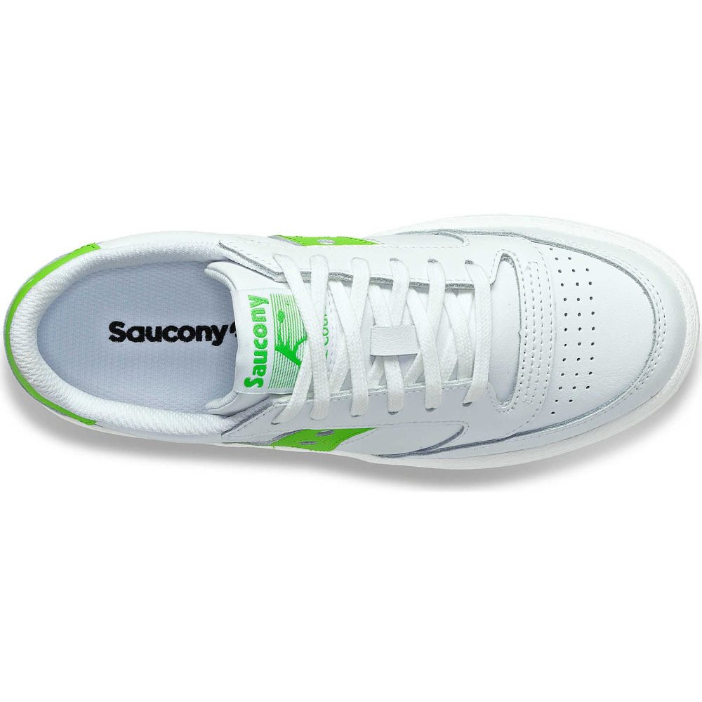 Saucony Jazz Court PU Blanche Vert | 51632-ATNP