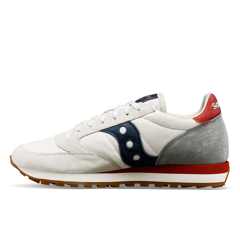 Saucony Jazz Original Stonewash Blanche Bleu Marine | 03568-YIWP