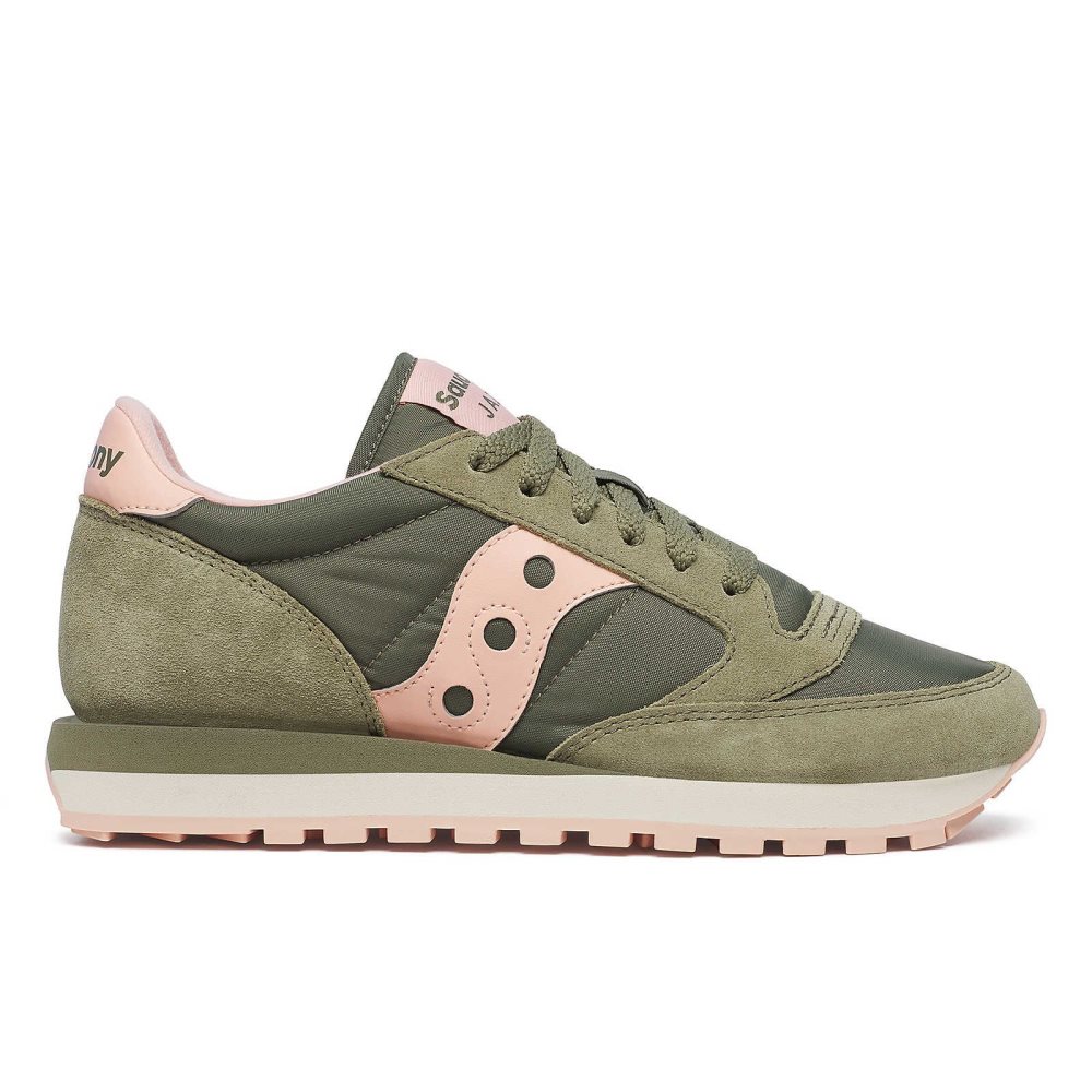 Saucony Jazz Original Vert Olive Corail | 71425-YPRX