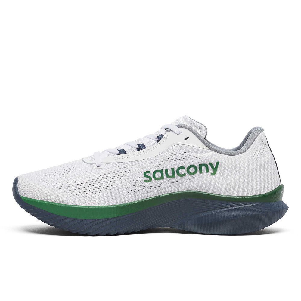 Saucony Kinvara 15 Blanche Bleu Marine | 80317-FLBZ