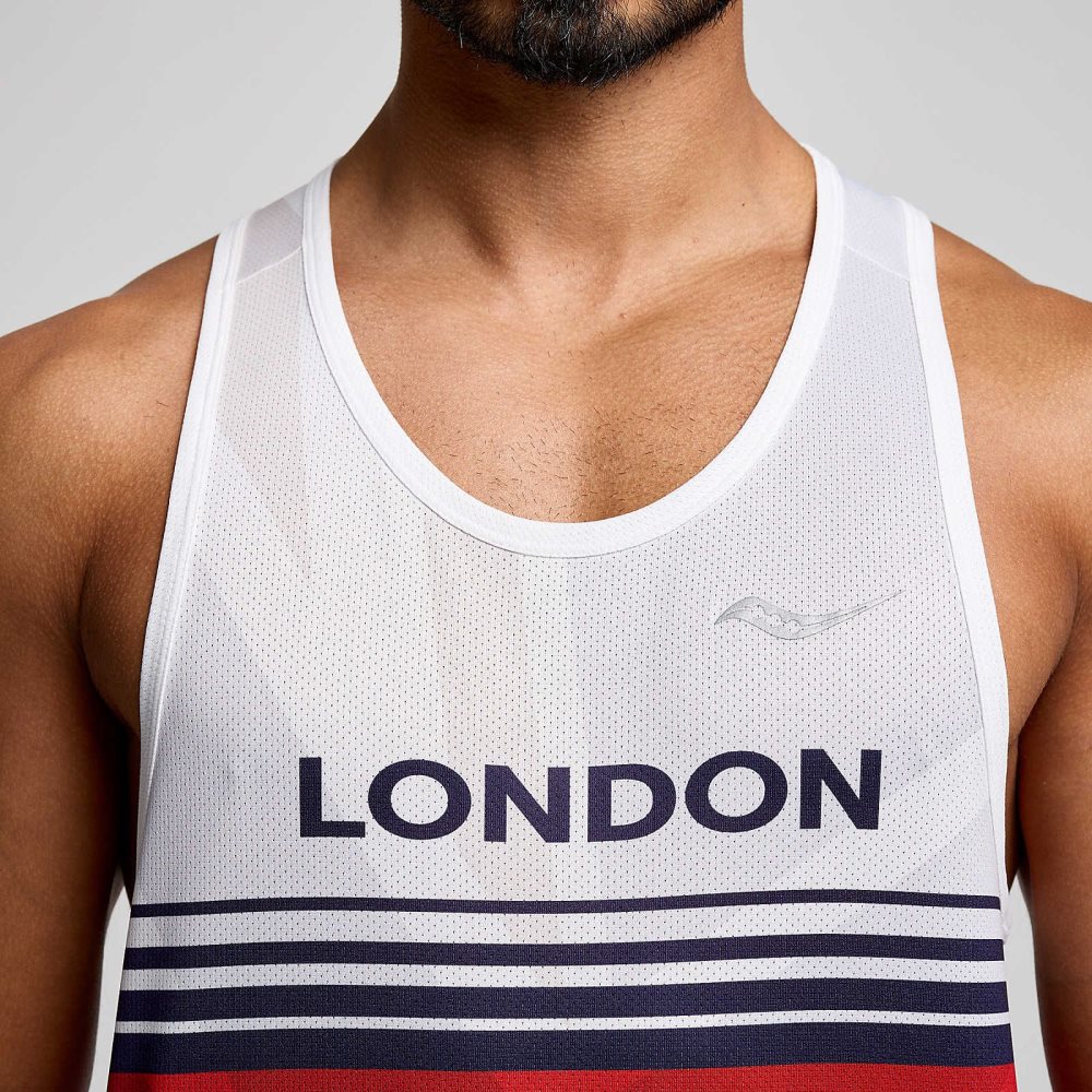 Saucony London Stopwatch Graphic Singlet London 2024 | 36180-XSKN