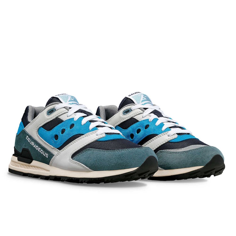 Saucony OG Courageous Grise Bleu Royal | 56013-AQOM